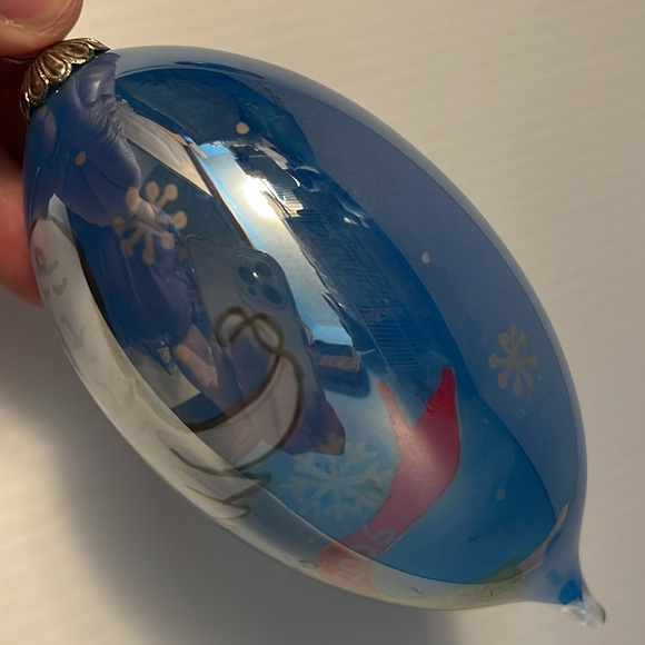 Pier 1 Elegant Blue and Green Hanging Ornament with angel. - Picture 10 of 11